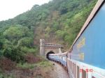 Train Passing The Caves