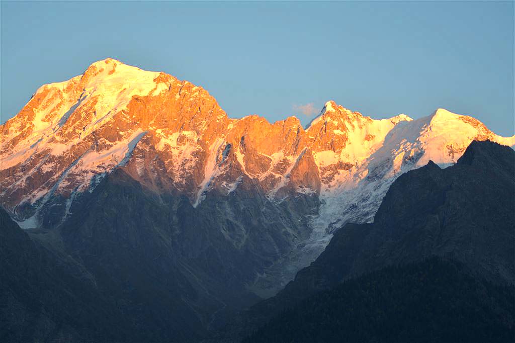 The Sunset beyond the Kinnaur Kailash peaks.