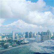 Infinity Pool Into Building Skyline