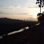 Falling Sunset With Tiny Small Inspiring River