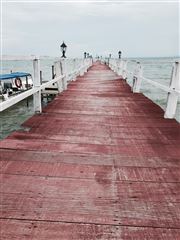 Sun-Bleached Pink Old Pier