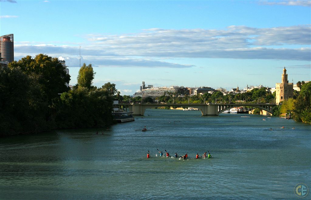 Kayaking along the Guadalquivir River