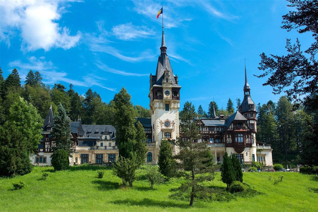 Peles Castle in the Carpathian Mountains