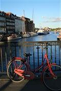 A Red Bicycle At Nyhaven Waterfront