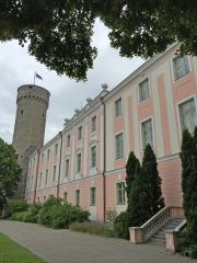Pink Parliament Building In Estonia