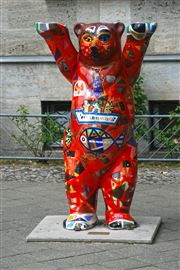 Red Bear Statue In Berlin