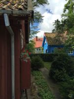 Red And Blue Buildings Of Neringa