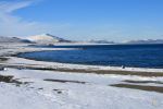Snowy Pyramid Lake Landscape