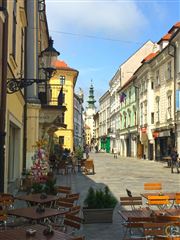 Streets And Cafe In Bratislava S Old Town