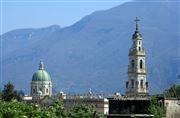 Two Pompeii Buildings And Mount Vesuvius