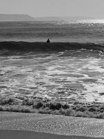 Black And White Nazare Surfer