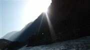 Dawn Along Mountain Range And River