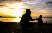 At The Beach With The Sunset Moments