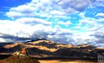 Mountains And Clouds Behind Buddhist Monastery