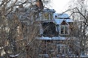Blue Mansion in Winter