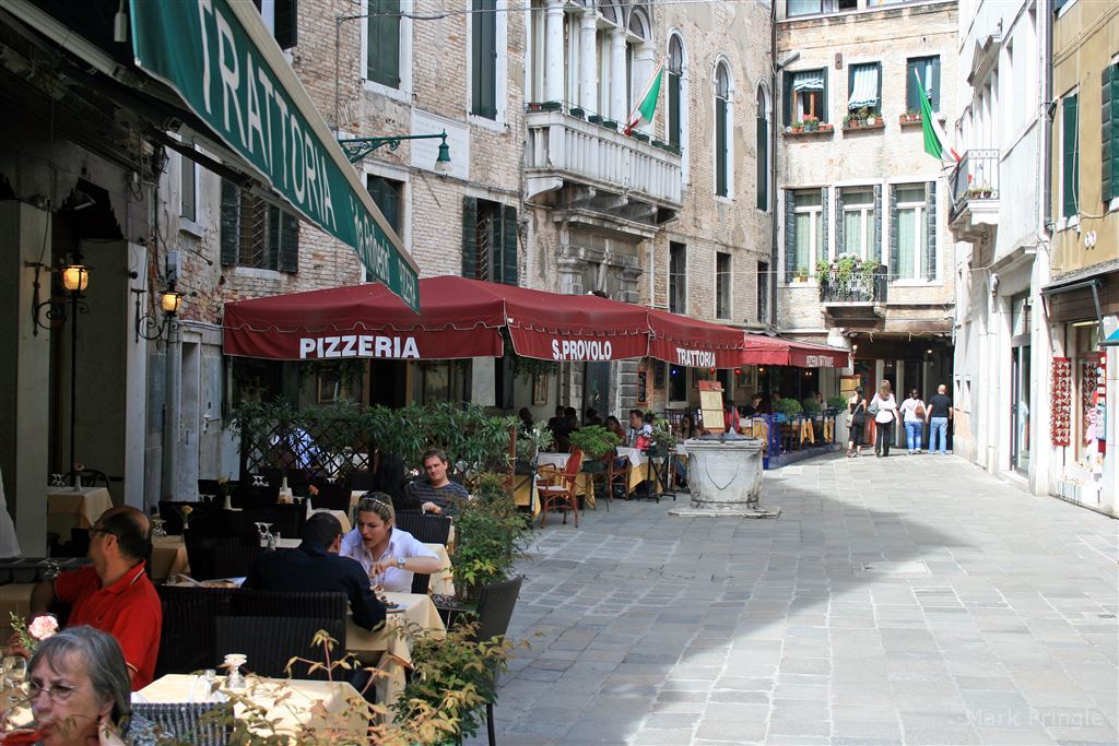 Streets Of Venice And Restaurants