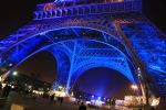 Blue Eiffel Tower Close Up Angle