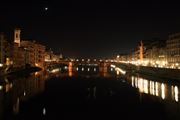 Bridge Over The Arno River At Night 