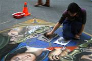Close Up Of A Chalk Street Artist