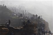 Crowds On The Cliffs At Nazare