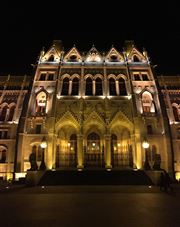 Detail Of Hungarian Parliament Building At Night