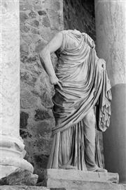 Merida Amphitheater Female Statue Black And White