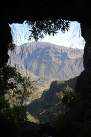 Mountainside Cave View In Madeira