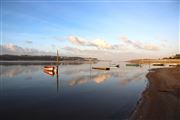 Sunrise Boats At Lagoa De Obidos