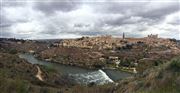 Toledo Spain And Tagus River Cloudy Panoramic