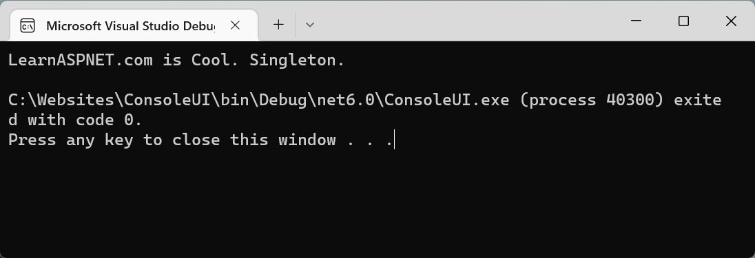 Singleton Console Example